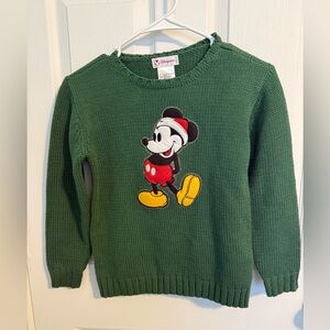 Disney Green Knit Sweater with Mickey Mouse